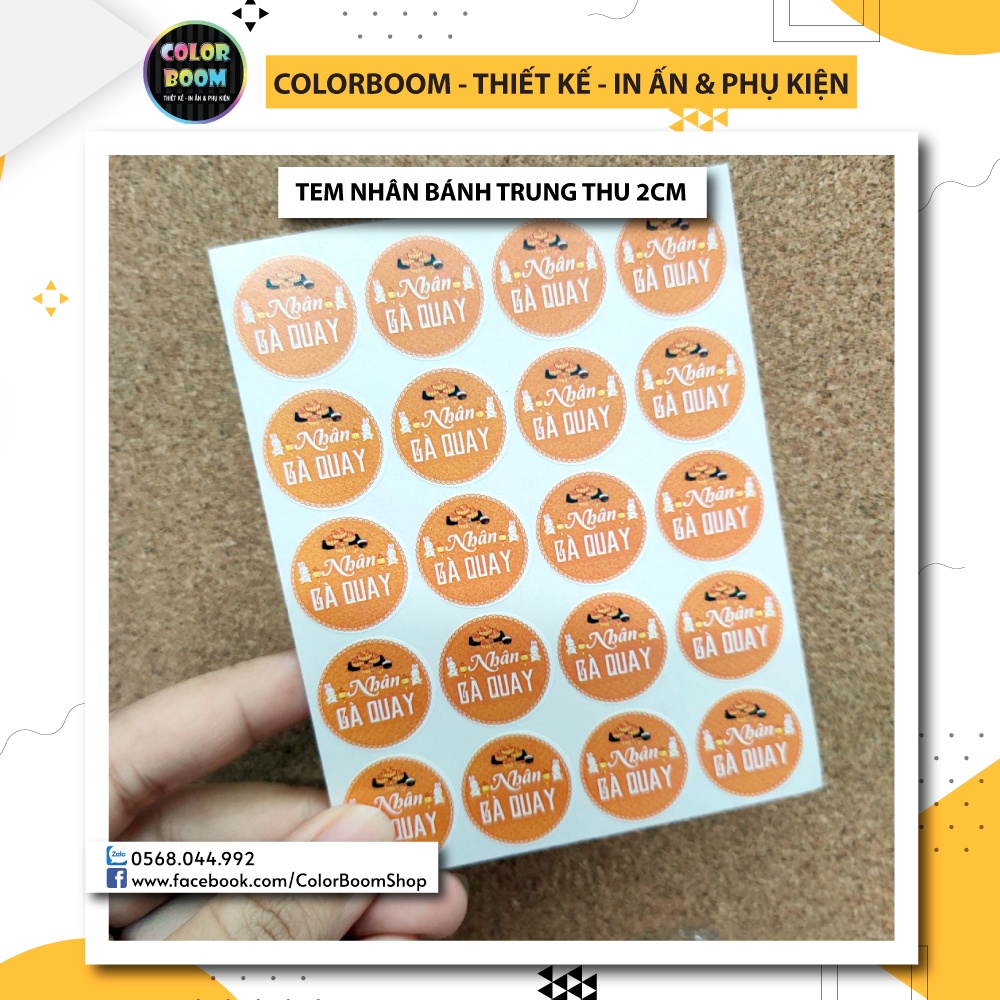 20 Tem decal dán - Nhân Bánh Trung Thu đường kính 2cm