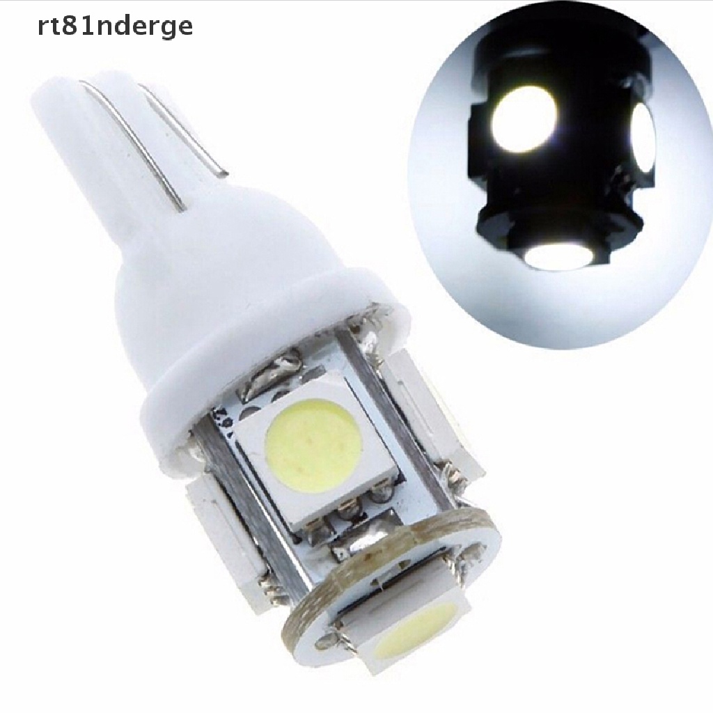 【ge】 10Pcs White T10 Wedge 5-SMD 5050 5W5 LED License Plate Bulbs Indicator Light .