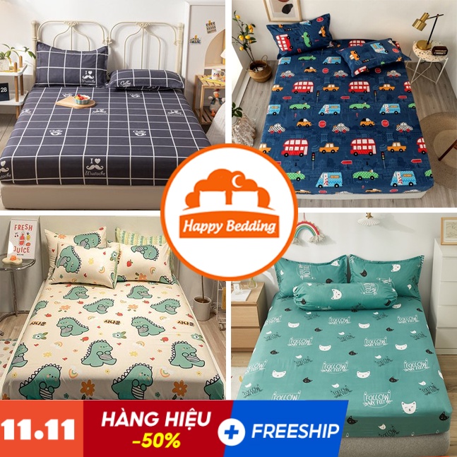 Ga Trải Giường Cotton Poly Bốn Mùa Đủ Size - HappyBedding (Bo Chun Miễn Phí) | BigBuy360 - bigbuy360.vn