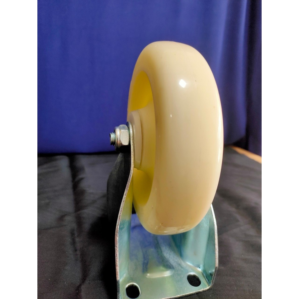 Bánh xe đẩy nhựa trắng PP Eco càng cố định 75-100-125mm - Happy Move Thái Lan