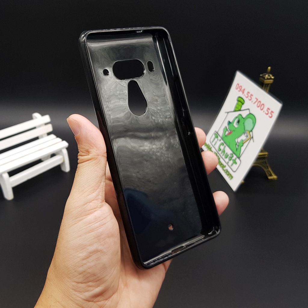 [Ảnh Thật] Ốp lưng HTC U12 Plus Dẻo Màu Đen Sơn Bóng