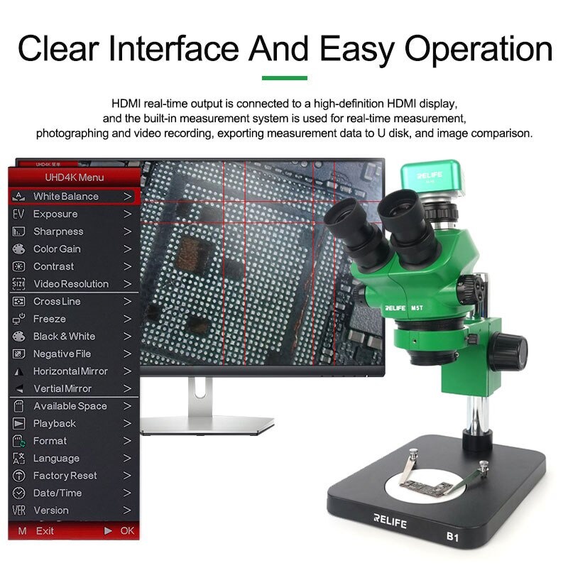 Camera Relife M-16 HDMI 4K cho kính hiển vi, CCTV, CTV xuất ra màn hình