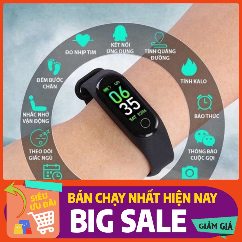 [FREE SHIP] 💥BẢO HÀNH 1 NĂM💥 Vòng Tay Đồng Hồ Thông Minh Band M3 CHÍNH HÃNG - Đồng hồ theo dõi sức khỏe, Chống Nước💥S