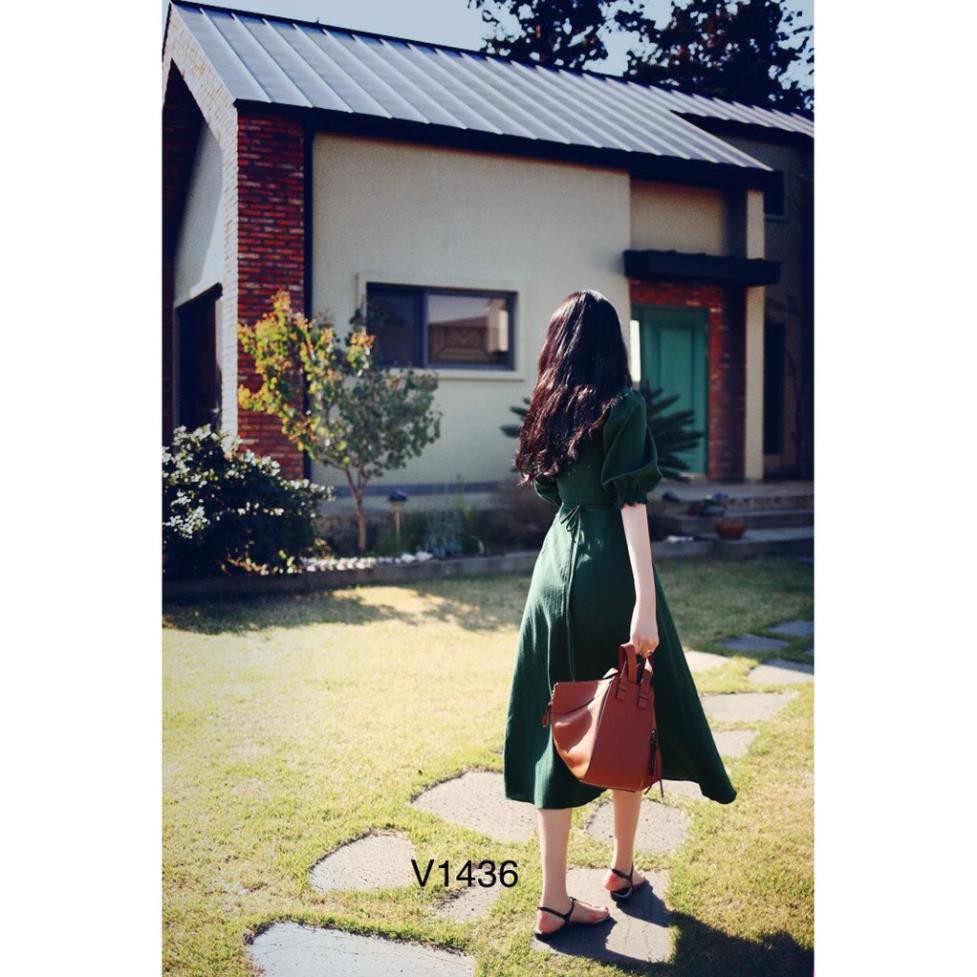 Váy xanh xẻ tà V1436 - Đẹp Shop DVC (Kèm ảnh thật trải sàn do shop tự chụp) | BigBuy360 - bigbuy360.vn