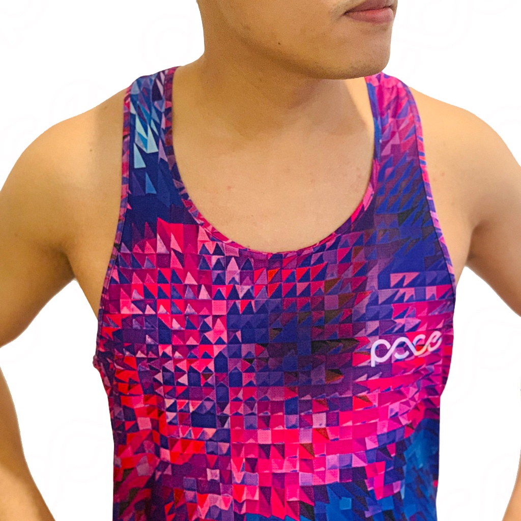 Áo thun thể thao Singlet chạy bộ nam PACE TEMPO mỏng nhẹ, thoáng khí màu TÍM