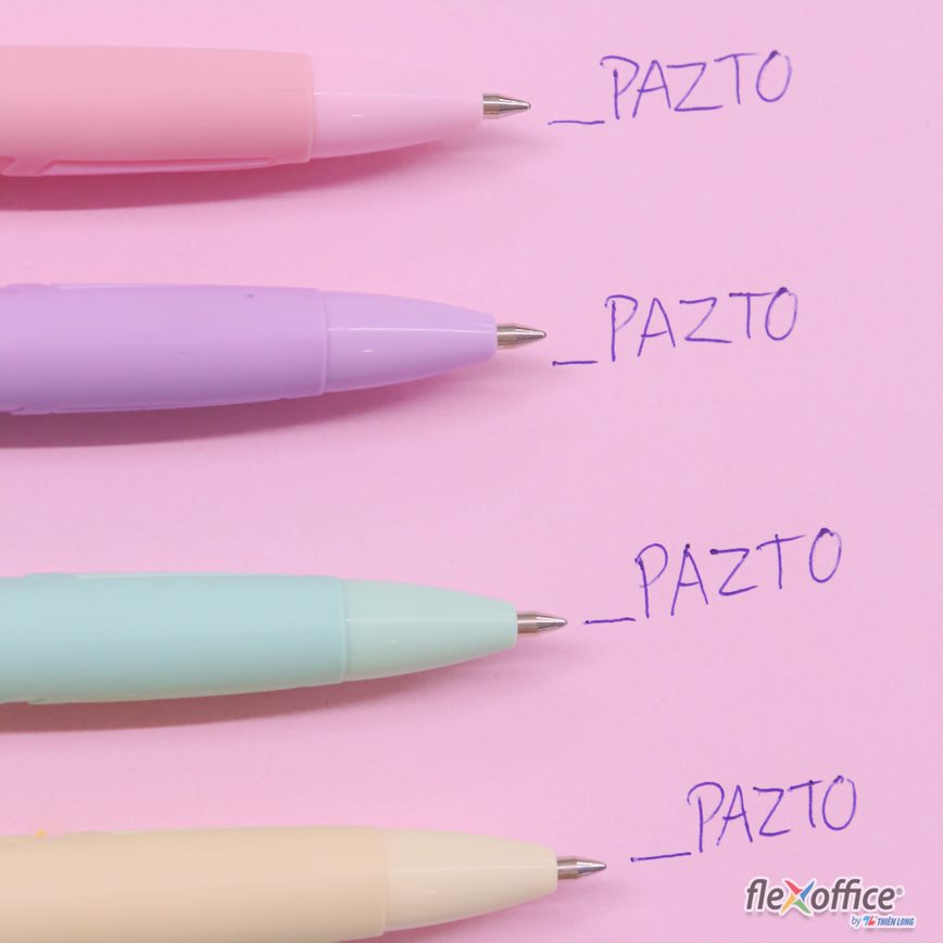 Hộp 5 cây Bút Gel Thiên Long FO-GELB039/VN ngòi 0.6mm - Bút gel 5 tone màu pastel mực xanh bút dạng mực dầu viết trơn êm