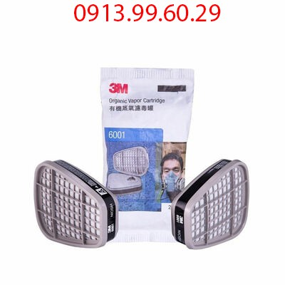 Phin lọc độc 3M / phin lọc hơi hữu cơ 3M 6001 giá là dành cho 1 cặp sử dụng cho mặt nạ 3M 6200 và 3m 7502