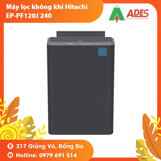 [Mã 154ELSALE2 giảm 7% đơn 300K] Máy lọc không khí Hitachi EP-PF120J 240 xám đậm phòng 84m2 - BH chính hãng