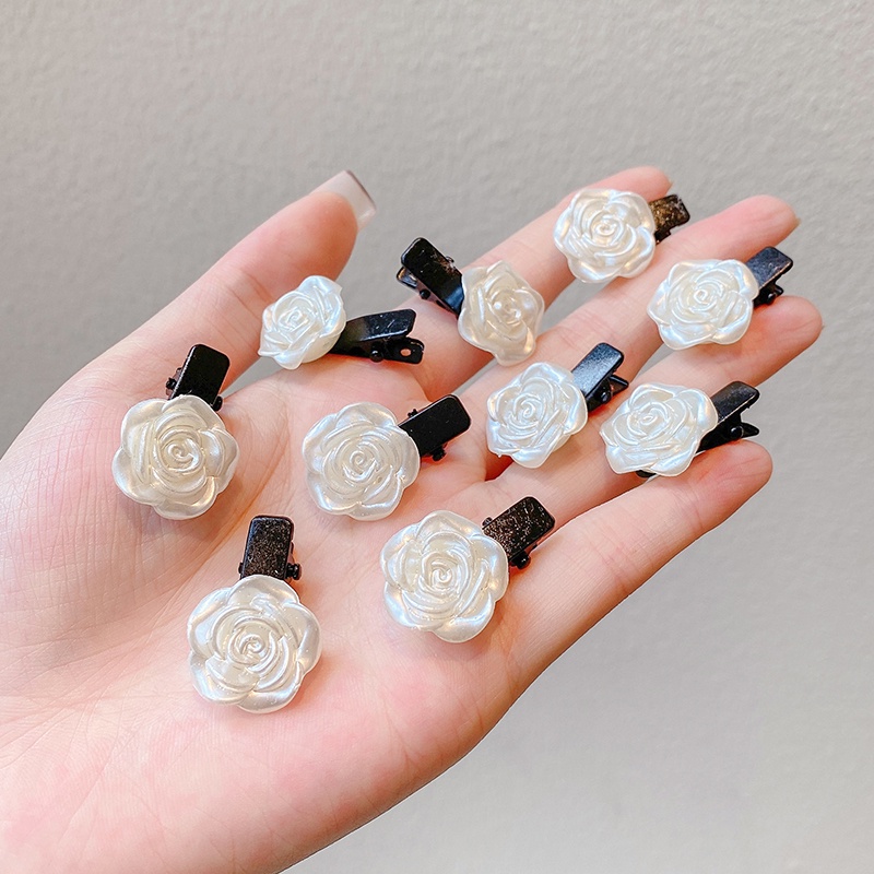 Kẹp Tóc Hình Hoa Trà Trắng Thanh Lịch Cho Nữ