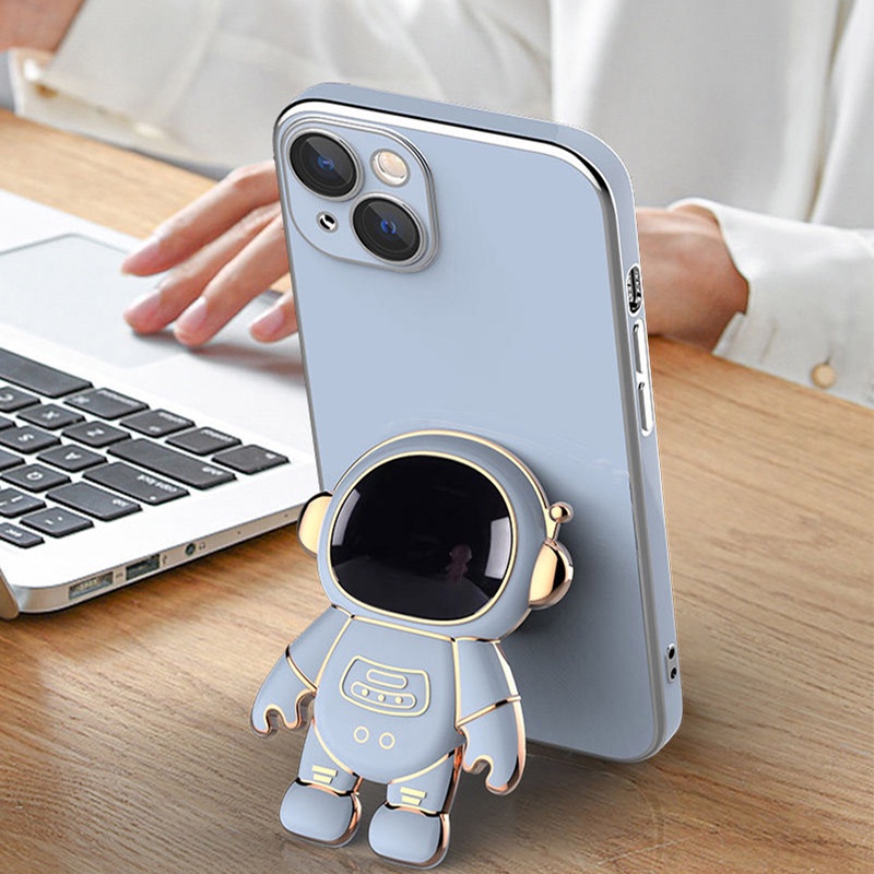 Ốp Điện Thoại Họa Tiết Phi Hành Gia 6D Có Giá Đỡ Cho iPhone 7 8 6s 6 Plus XR XS Max