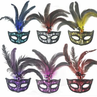 Mặt nạ hóa trang Halloween lông vũ mặt nạ dạ tiệc nữ giới