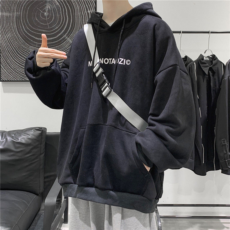 Áo khoác hoodie len lót nhung dày dặn dáng suông rộng thời trang thu đông cho nam size S-4XL | BigBuy360 - bigbuy360.vn