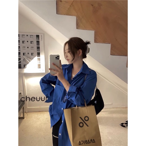 Sơ mi xanh lá chất đẹp form rộng chuẩn