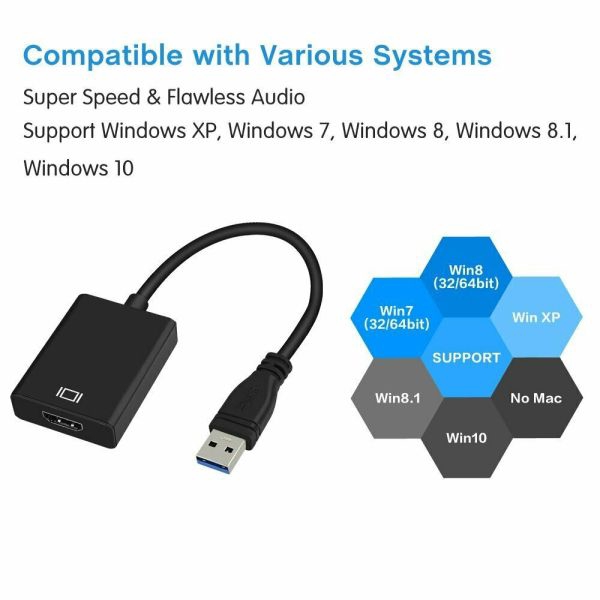 Dây cáp chuyển đổi USB 3.0 sang HDMI Audio Video 1080P dành cho PC Laptop HDTV