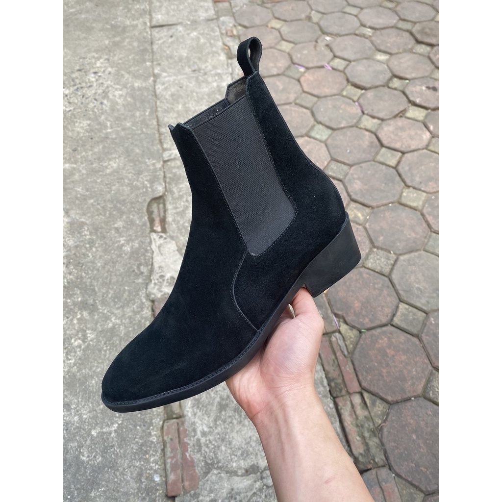 [ Cải tiến chun thẳng ] Chelsea Boot nam da lộn, giày bot nam