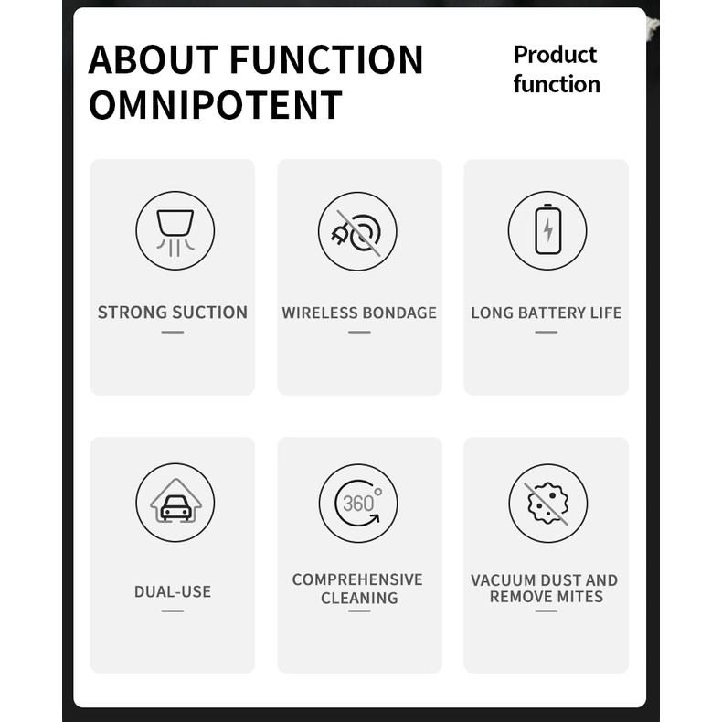 Máy hút bụi đa năng DDRADON , hút sàn nhà , hút bụi nệm , hút bụi ô tô không dây cầm tay siêu mạnh 15000PA