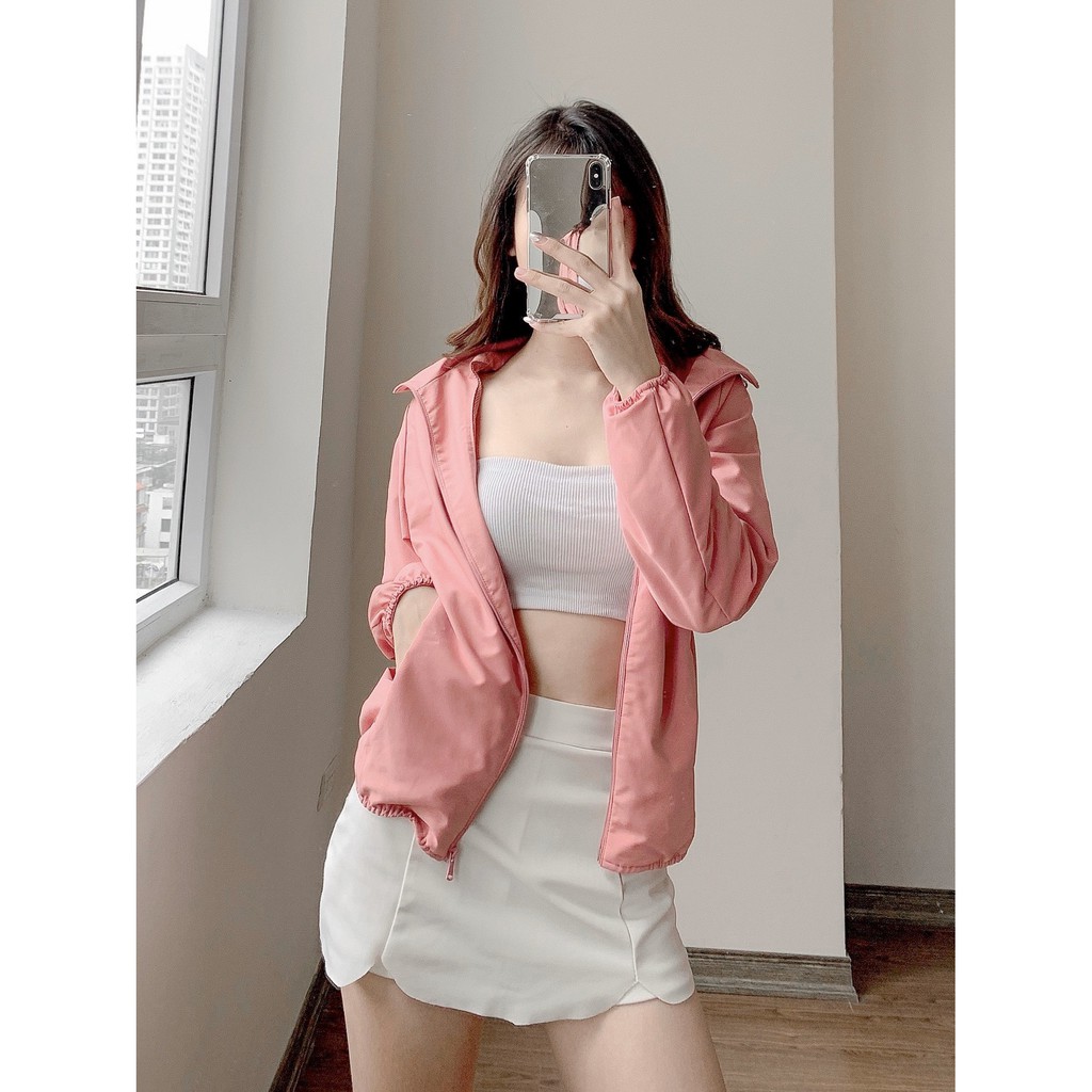 Áo gió nữ GU xuất Nhật dư xịn, loại dày-TANU50