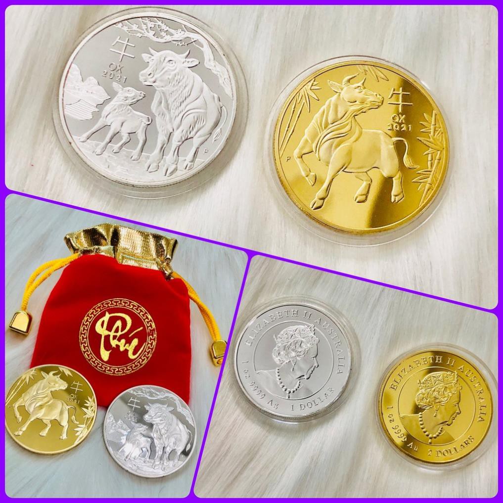 [SHOPEE TRỢ GIÁ] Cặp Xu Con Trâu Đài Loan Tài Lộc May Mắn Tặng Túi Gấm Đỏ | BigBuy360 - bigbuy360.vn