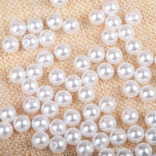 400 hạt cườm nhựa(8li), (100g)Hạt giả trai ,hạt bẹt dùng làm trang sức, đính áo,kẹp toc...8li,10li,12li