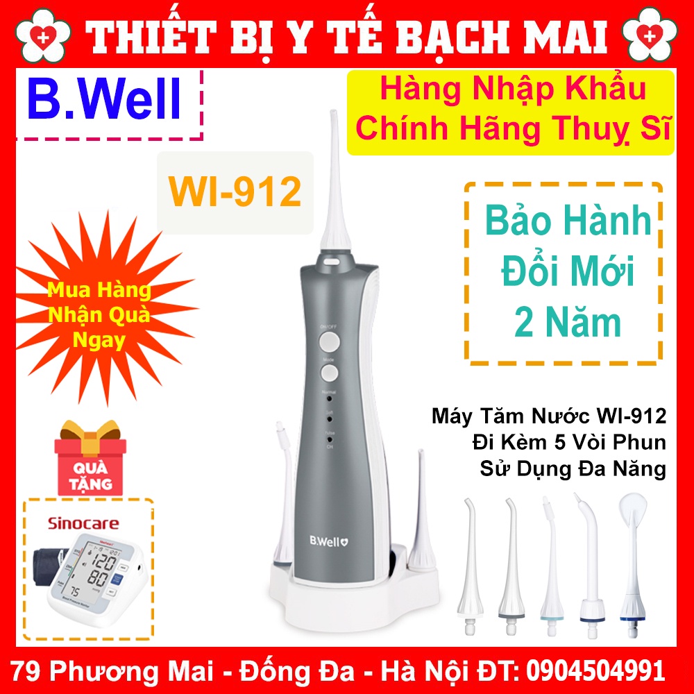Tặng Máy Đo Huyết Áp | Máy Tăm Nước BWell WI-912 Nhập Khẩu Thuỵ Sĩ