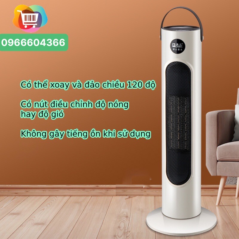 Quạt sưởi gốm máy sưởi làm ấm không khí công suất 2000W camel 3 cấp độ nhiệt an toàn cho người già trẻ nhỏ V700