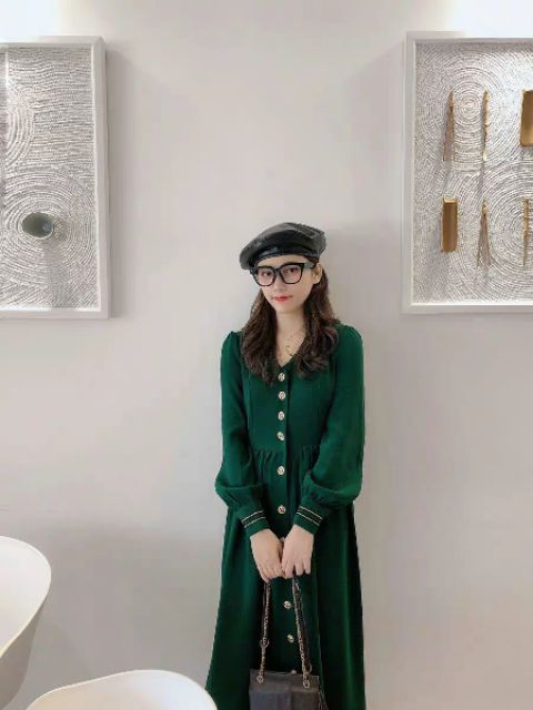 Váy maxi cổ thêu