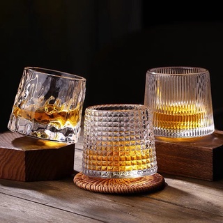 Ly thủy tinh, cốc thủy tinh cao cấp đế lồi De'cor 90, ly rượu ngoại họa tiết hiện đại