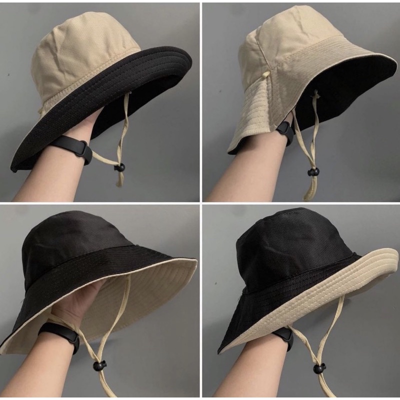 Nón linen thổ cẩm , cột dây