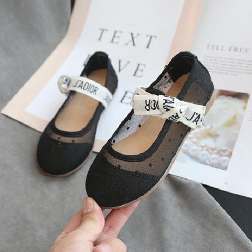 Giày búp bê bé gái chấm bi lưới