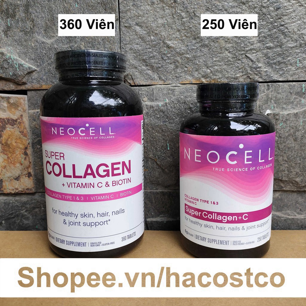 300QN BGF Viên Uống Super Collagen Neocell +C 6000 Mg type 1 - 3 Neocell 360 và 250 viên 21