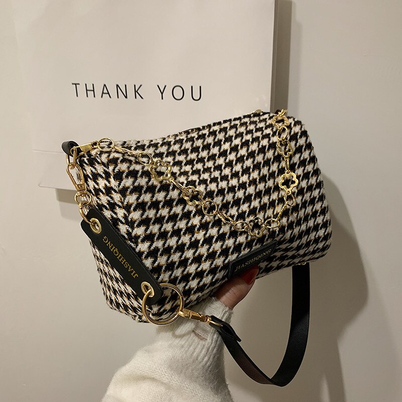 Túi JASMIN NOIR canvas có dây xích đeo vai thời trang nữ