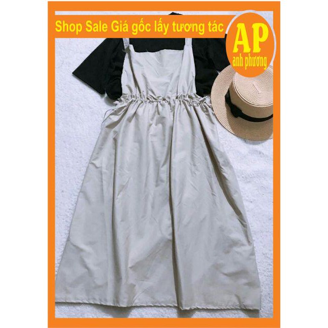 [SALE GIÁ GỐC]Set yếm váy chun eo kèm ảnh thật của sp💋Yếm chất kaki💋áo phông trong chất cotton mềm mịn | BigBuy360 - bigbuy360.vn