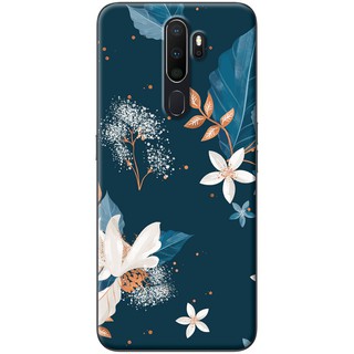 Ốp lưng OPPO A5 2020, A9 2020 Hoa trắng nền xanh
