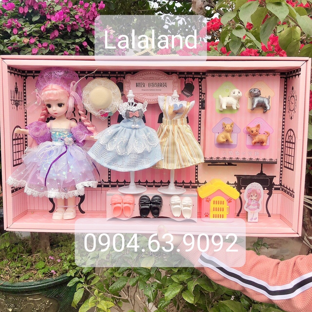 Hộp búp bê cao cấp gồm búp bê cao 30cm kèm phụ kiện