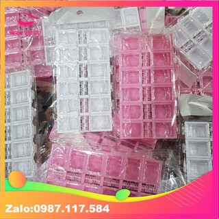 Hộp 12 ô đựng mi fan, đá nail...