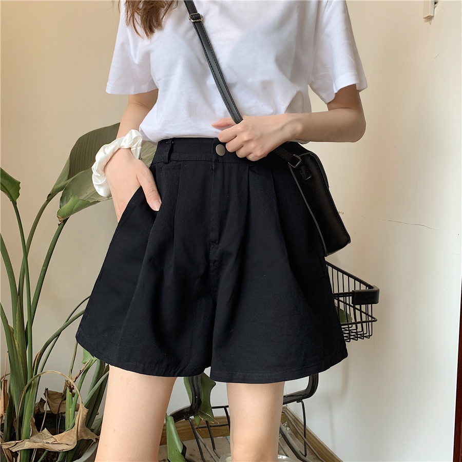 Quần short đùi nữ, quần đùi ống rộng cạp cao chun sau dáng váy chất tuyết mưa Mia Shore