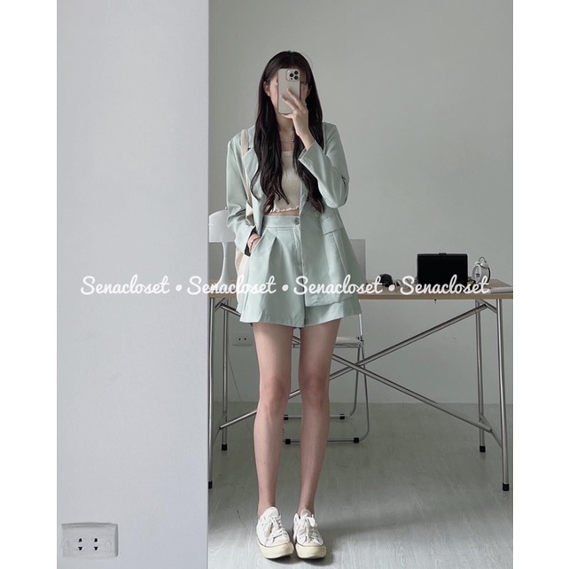 Set Vest dài tay quân short , đem vai sang xịn năng động (Ảnh thật)