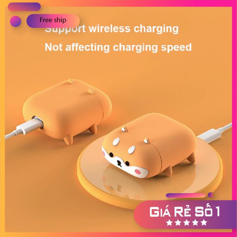 Airpods Case ⚡Freeship ⚡ SHIBA CHÂN NGẮN SIÊU CUTE Case Tai Nghe Không Dây Airpods 1/ 2/ i12/ Pro- Châts Case Store