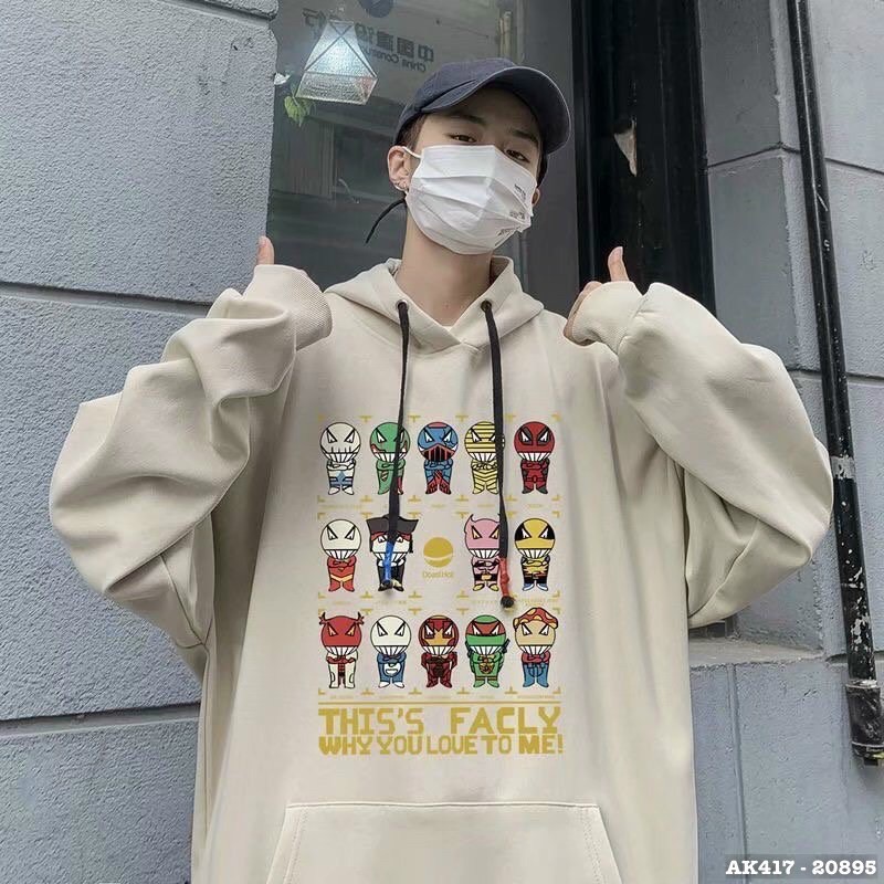 Áo Khoác Hoodie Nam Nữ Nỉ Bông Dày Dặn Form Rộng Unisex Áo Khoác Nỉ Hoodie Nữ Sweater Nam Nữ SIÊU ANH HÙNG - AK3417