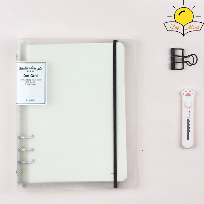 Sổ còng binder Klong A5 ruột chấm Dot grid 100 tờ dễ refill giấy, Klong MS 995