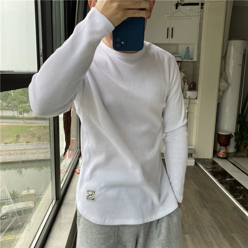 Áo phông nam tay ngắn cổ tròn+ Áo thun nam dài tay chất liệu tổ ong