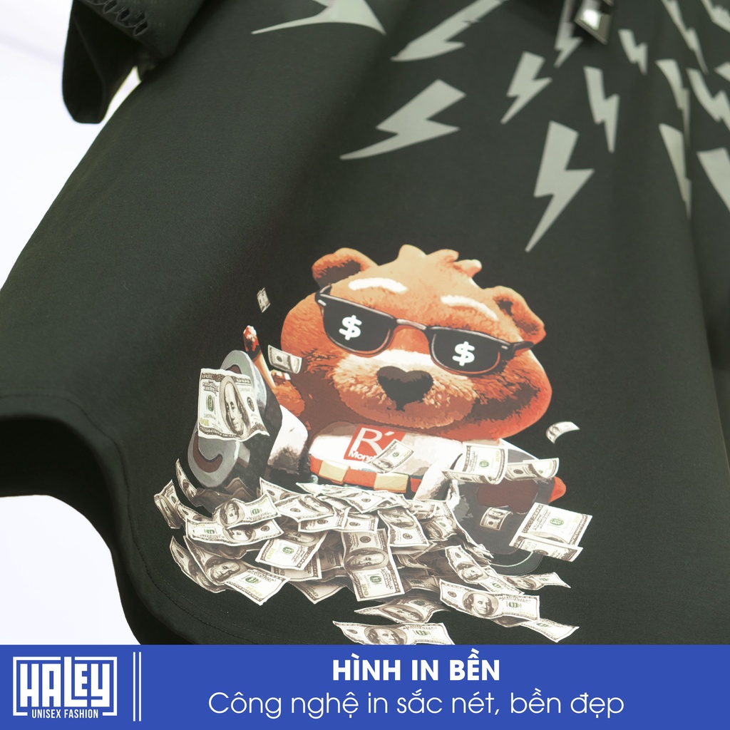 Áo Thun phông Nam Nữ HALEY Unisex Tay Lỡ Form Rộng Tia Sét Phản Quang cá tính cool ngầu TN88