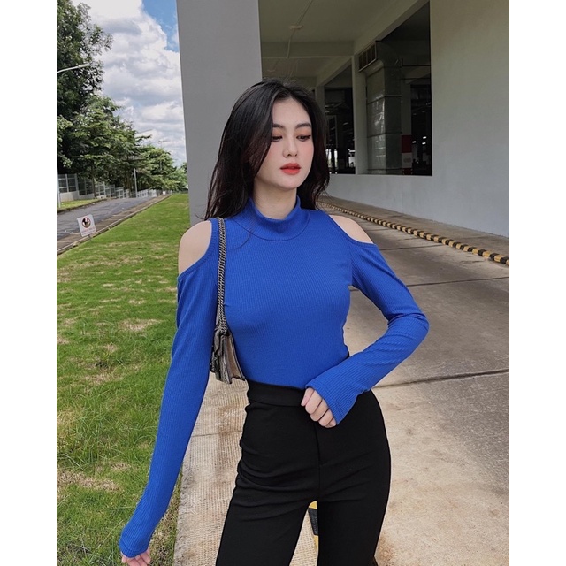 POPPY CROPTOP▪Áo croptop khoét vai dài tay chất dày dặn