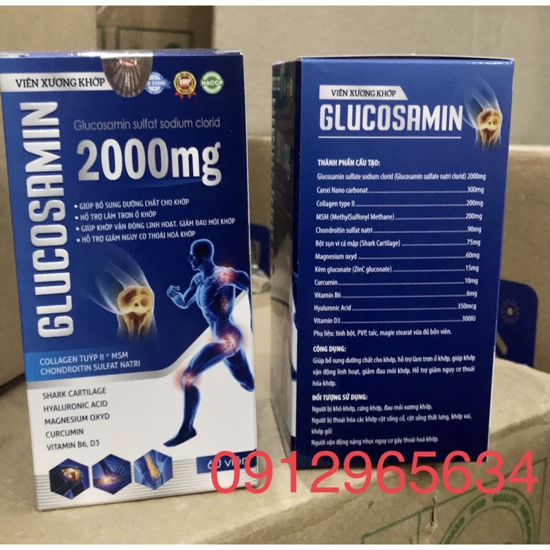 Viên xương khớp Glucosamin 2000mg bổ sung dinh dưỡng cho xương khớp