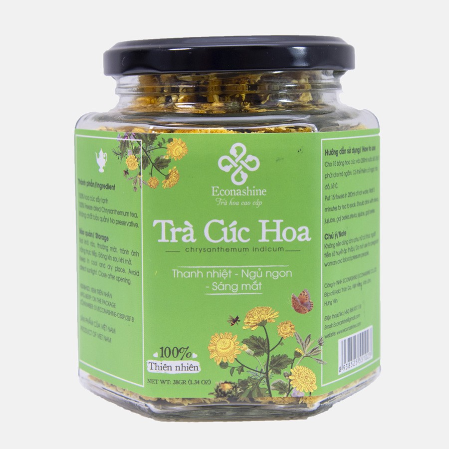 Trà hoa Cúc sấy lạnh cao cấp (Lọ thủy tinh 38g) {CHÍNH HÃNG}