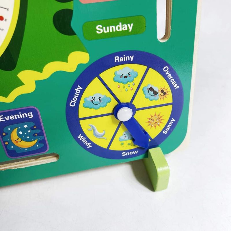 Đồ chơi đồng hồ gỗ đa năng hình con ếch