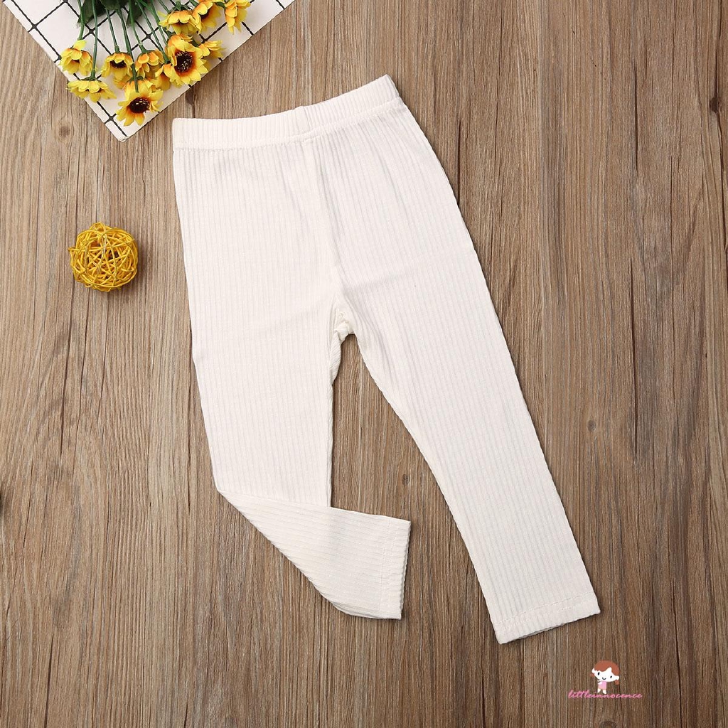 Quần Legging Cotton Dày Màu Trơn Cho Bé Gái