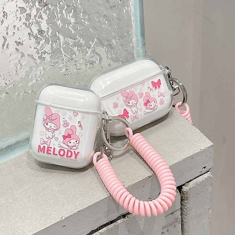 Vỏ Bảo Vệ Hộp Sạc Tai Nghe airpods 1 2 Pro 3rd Generation Pro 1/2 Trong Suốt Chống Sốc Họa Tiết Hoạt Hình Kèm Dây Đeo Kiểu Nhật Hàn