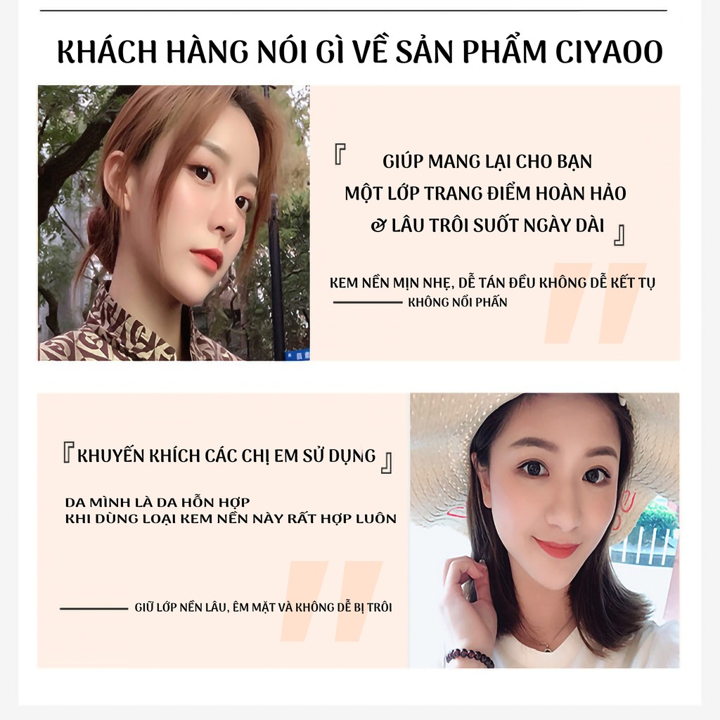 Kem Nền Che Khuyết Điểm CIYAOO 💝FREESHIP💝 Cho Da Dầu Dưỡng Ẩm Lâu Trôi 30ml | BigBuy360 - bigbuy360.vn