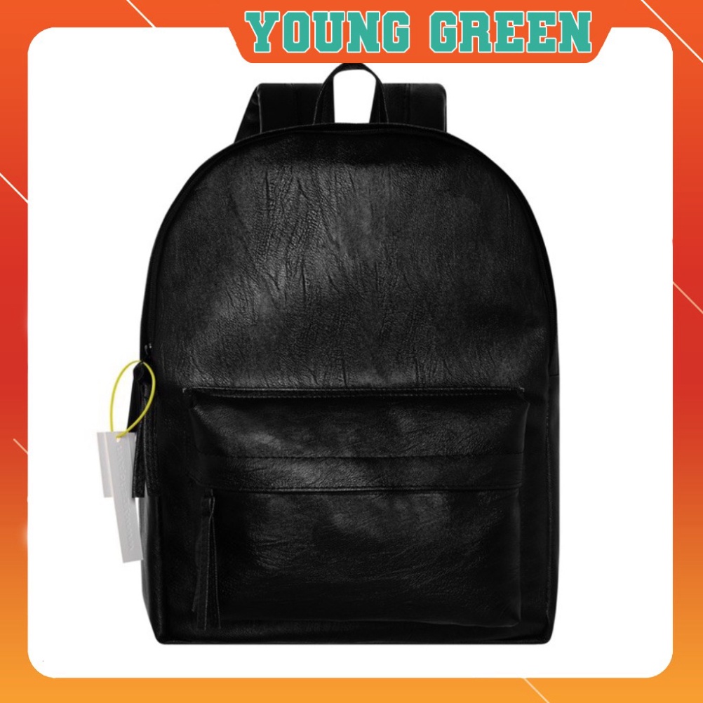 [Hà Nội] YG Leather Backpacks - Balo Đen Basic [YGSHOP.HANOI]